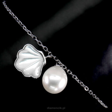 Bransoletka z perłą i masą perłową