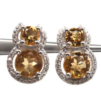Kolczyki z cytrynami i cyrkonami