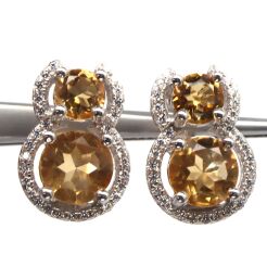 Kolczyki z cytrynami i cyrkonami
