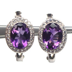 Kolczyki z ametystami i cyrkoniami