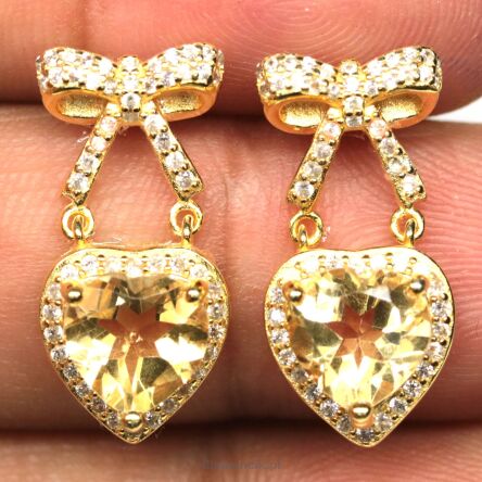 Kolczyki z cytrynami i cyrkonami