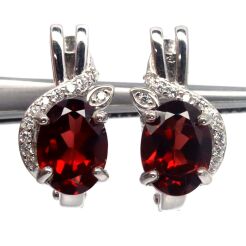 Kolczyki z granatami i cyrkonami