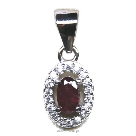 Zawieszka z rubinem i cyrkoniami