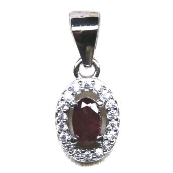 Zawieszka z rubinem i cyrkoniami