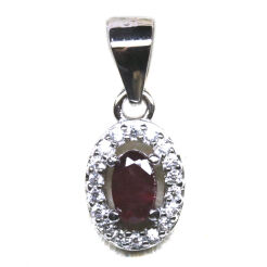 Zawieszka z rubinem i cyrkoniami