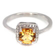 Pierścionek z cytrynem i cyrkonami - 2