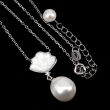 Naszyjnik z perłami i masą perłową - 2