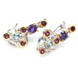 Kolczyki z topazami, ametystami i malinowymi granatami - 2