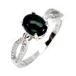 Pierścionek z czarnym opalem i cyrkoniami - 2