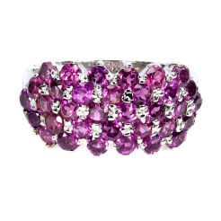 Pierścionek z malinowymi granatami