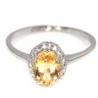 Pierścionek z cytrynem i cyrkonami - 2