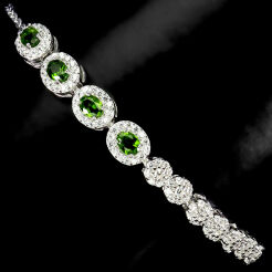 Bransoletka z diopsydami i cyrkoniami