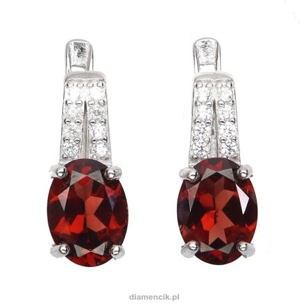Kolczyki z granatami i cyrkoniami