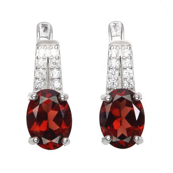 Kolczyki z granatami i cyrkoniami