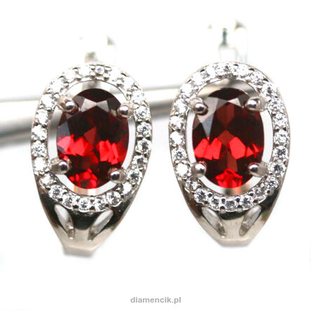 Kolczyki z granatami i cyrkoniami