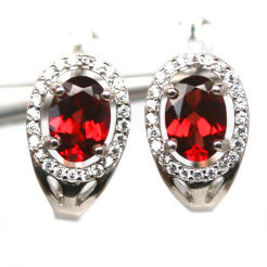 Kolczyki z granatami i cyrkoniami