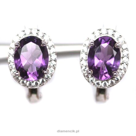 Kolczyki z ametystami i cyrkoniami