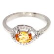 Pierścionek z cytrynem i cyrkonami - 2