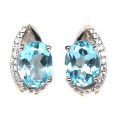 Kolczyki z topazami i cyrkoniami