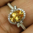 Pierścionek z cytrynem i cyrkonami - 2