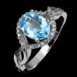Pierścionek z topazem i cyrkoniami - 2