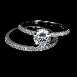 Pierścionek z cyrkoniami PODWÓJNY