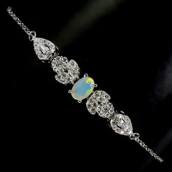 Bransoletka z opalem i cyrkoniami