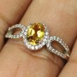 Pierścionek z cytrynem i cyrkonami - 2