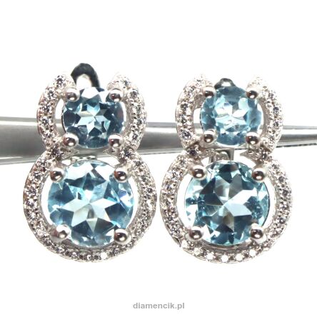 Kolczyki z topazami i cyrkonami