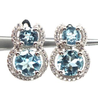 Kolczyki z topazami i cyrkonami