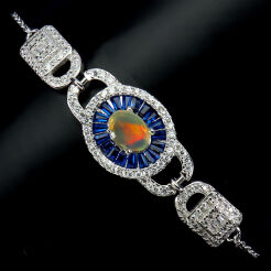 Bransoletka z opalem i cyrkoniami