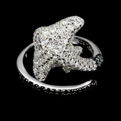 Pierścionek PŁASZCZKA z cyrkoniami