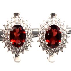 Kolczyki z granatami i cyrkonami
