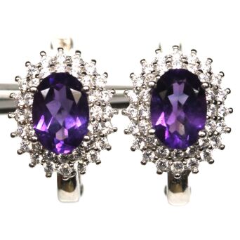 Kolczyki z ametystami i cyrkonami